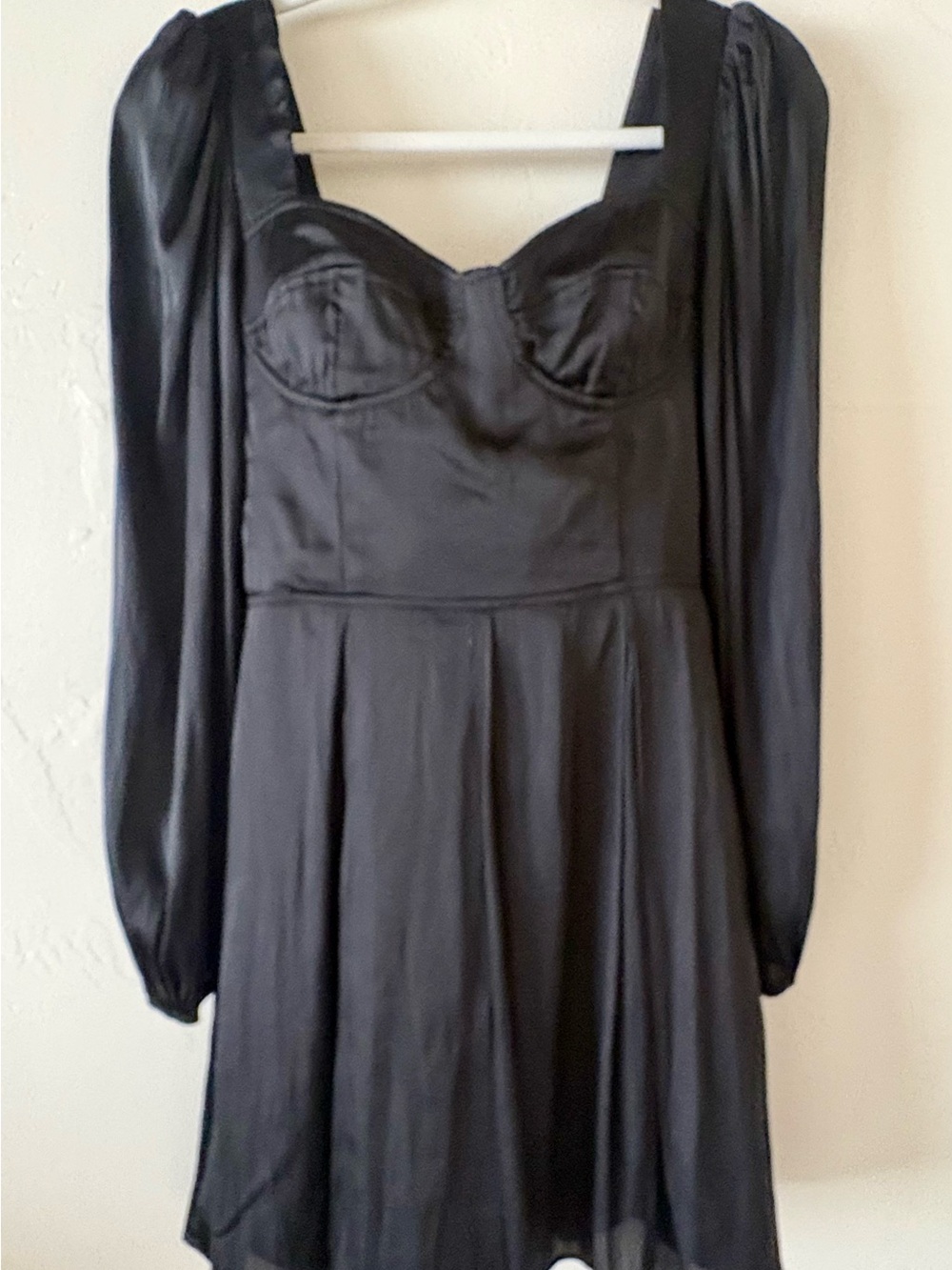 Aqua Black Satin Mini Corset Dress S Whimsi Fairy Goth Cocktail Evening